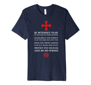 Mens Crusader Knight | Knights Templar Code T Shirt | Holy Cross
