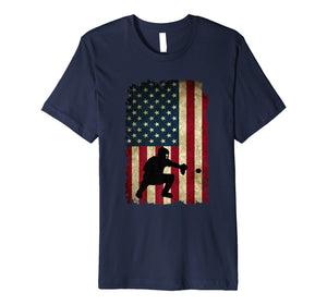 Baseball Catchers Gear Shirt USA American Flag Baseballin