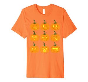 Pumpkin Emojis Halloween Shirt | Funny Carved Pumpkins Gift