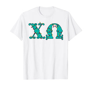 Chi-Omega Christmas Lights Merry Xmas Sorority Greek Gift T-Shirt