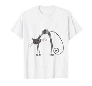 Angry Cat Kitten Kitty Whiskers Meow Funny Humorous T-Shirt