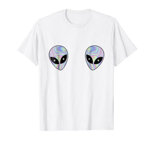 Alien Heads Boobs Shirt Colorful Rave Ufo Shirt Believe Tee