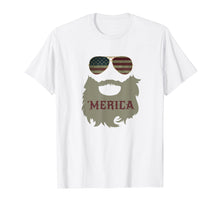 Load image into Gallery viewer, &#39;Merica Patriotic Beard Sunglasses Flag T-shirt
