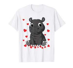 Cute Baby Hippopotamus Valentines Day Shirt for Hippo Lovers
