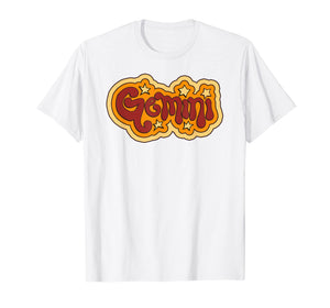 Retro Vintage 70s Gemini Zodiac Horoscope T Shirt Birthday