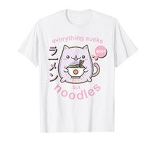 Load image into Gallery viewer, Pastel Goth Ramen Noodle Cat T Shirt - Anime Kawaii Gift
