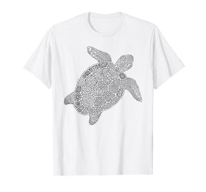 Coloring Book Style Turtle Coloring T- Shirts