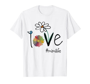 Love Mimi Life - Art Flower Bird Tshirt For Mother's day
