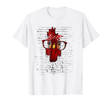 Load image into Gallery viewer, Chicken with bandana headband and glasses cute t-shirt

