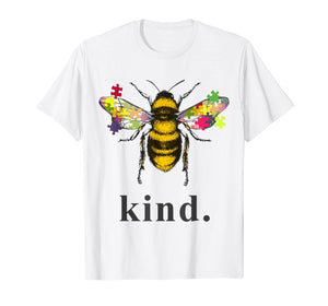 Autism Awareness Bee Kind Puzzle Pieces T Shirt