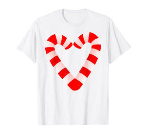 Candy Cane Hearts Tee Christmas Xmas Holidays Santa Gift Tee T-Shirt