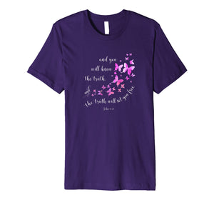 Christian T-shirts Bible Verse Butterfly for Women & Girls