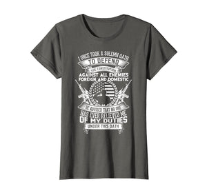 AMERICAN Oath Defend The Constitution Army Veteran T-Shirt