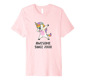 Dabbing Unicorn Birthday Girl Gift 10 Years Old Born in 2008