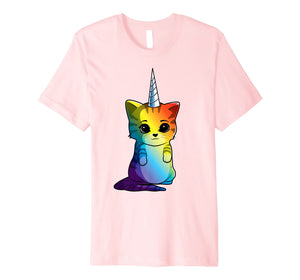 Caticorn Rainbow T Shirt Cat Unicorn Kittycorn Girls Women