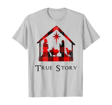 Load image into Gallery viewer, Christmas Nativity True Story Red Plaid Xmas Sweater Gift T-Shirt
