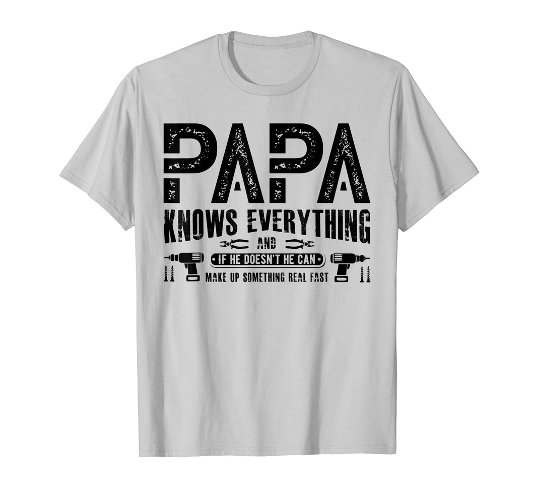 Mens Papa Knows Everything T-Shirt Funny Father's Day Gifts
