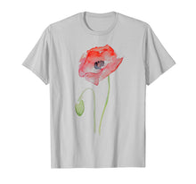 Load image into Gallery viewer, Red Poppy Watercolor Floral T-shirt
