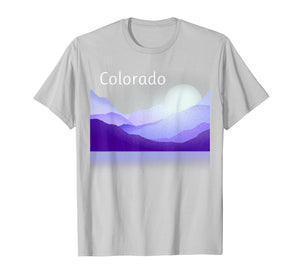 Colorado Mountain Scene T-Shirt Shades of Purple