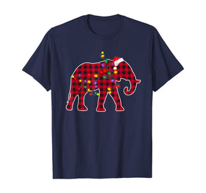 Christmas Red Plaid Buffalo Elephant Xmas Pajamas Family T-Shirt