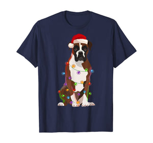 Boxer Dog Christmas Lights Xmas Dog Lover T-Shirt
