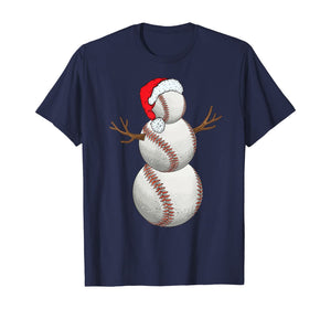 Christmas Baseball Snowman Ball Xmas Gift For Men Women Kids T-Shirt