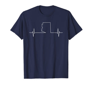Arizona Heartbeat T Shirt US States Lover Pulse Gift Tee