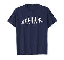 Load image into Gallery viewer, snowboard evolution shirt - from cavemen to a snowboarder
