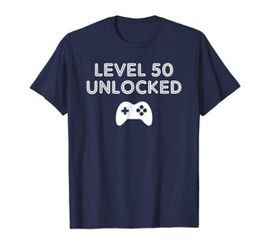 50th Birthday Shirt Gifts - Level 50 Unlocked Over The Hill