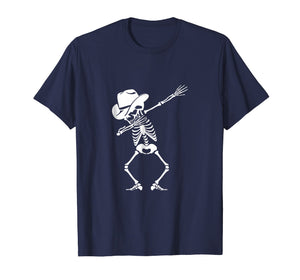 Dabbing Skeleton T-shirt Cowboy Hat Skull Shirt Dance Move