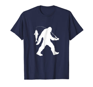 Bigfoot Fishing Fisherman T-Shirt Funny Sasquatch Gift