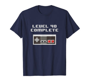 Level 40 Complete retro video games 40th Birthday Fun TShirt