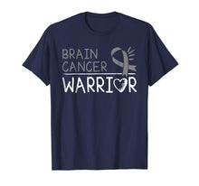 Load image into Gallery viewer, Brain Cancer Warrior T-Shirt Gray Awareness Ribbon
