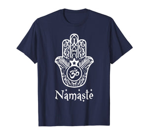 Namaste Hand Hamsa yoga hinduism vedas OHM t shirt