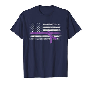 Pancreatic Cancer Awareness American Flag T-Shirt