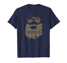 Load image into Gallery viewer, &#39;Merica Patriotic Beard Sunglasses Flag T-shirt
