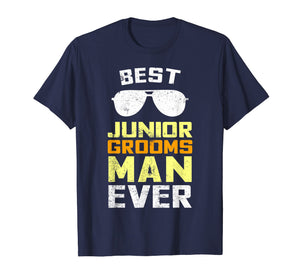Kids Best Junior Groomsman Wedding Party Sunglasses T-shirt