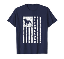 Load image into Gallery viewer, Mens American Pitbull Dad US Flag T-shirt - mens shirt
