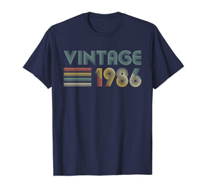 Retro Vintage 1986 TShirt 33rd Birthday Gifts 33 Years Old