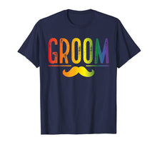 Load image into Gallery viewer, Mens Bachelor Party Shirt Rainbow Gay Pride Groom Moustache
