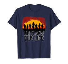 Load image into Gallery viewer, Outlaws For Life Tshirt Red Sunset Cowboys Redemptions RDR2
