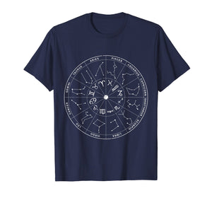 Constellation Shirt Vintage Retro Sky Map T-shirts