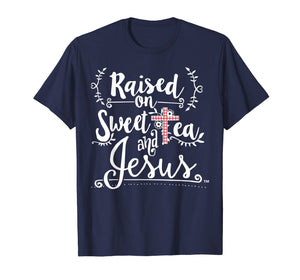 Raised on Sweet Tea & Jesus - Jesus Surfed Christian T-Shirt