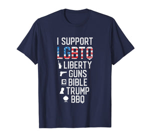 I Support LGBTQ Liberty Guns Bible Trump BBQ American Flag