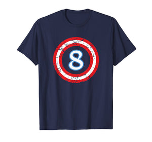 Captain 8 Year Old Birthday Boy T-Shirt