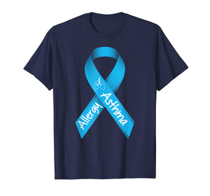 Asthma and Allergies Light Blue Awareness Ribbon T Shirt
