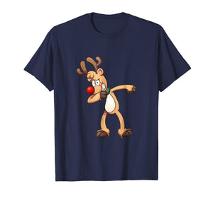 Dabbing Evil Reindeer Santa Christmas T Shirt Holiday Gift