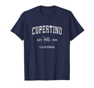 Cupertino California CA T-Shirt Vintage US Flag Sports Tee