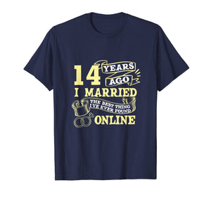 Anniversary Gift T-Shirt For 14 Years Marriage Couple Tee