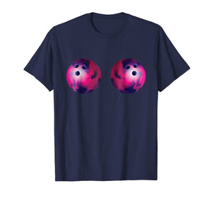 Bowling Ball Shirts Womens Bowling Ball Boobs Funny T-Shirt